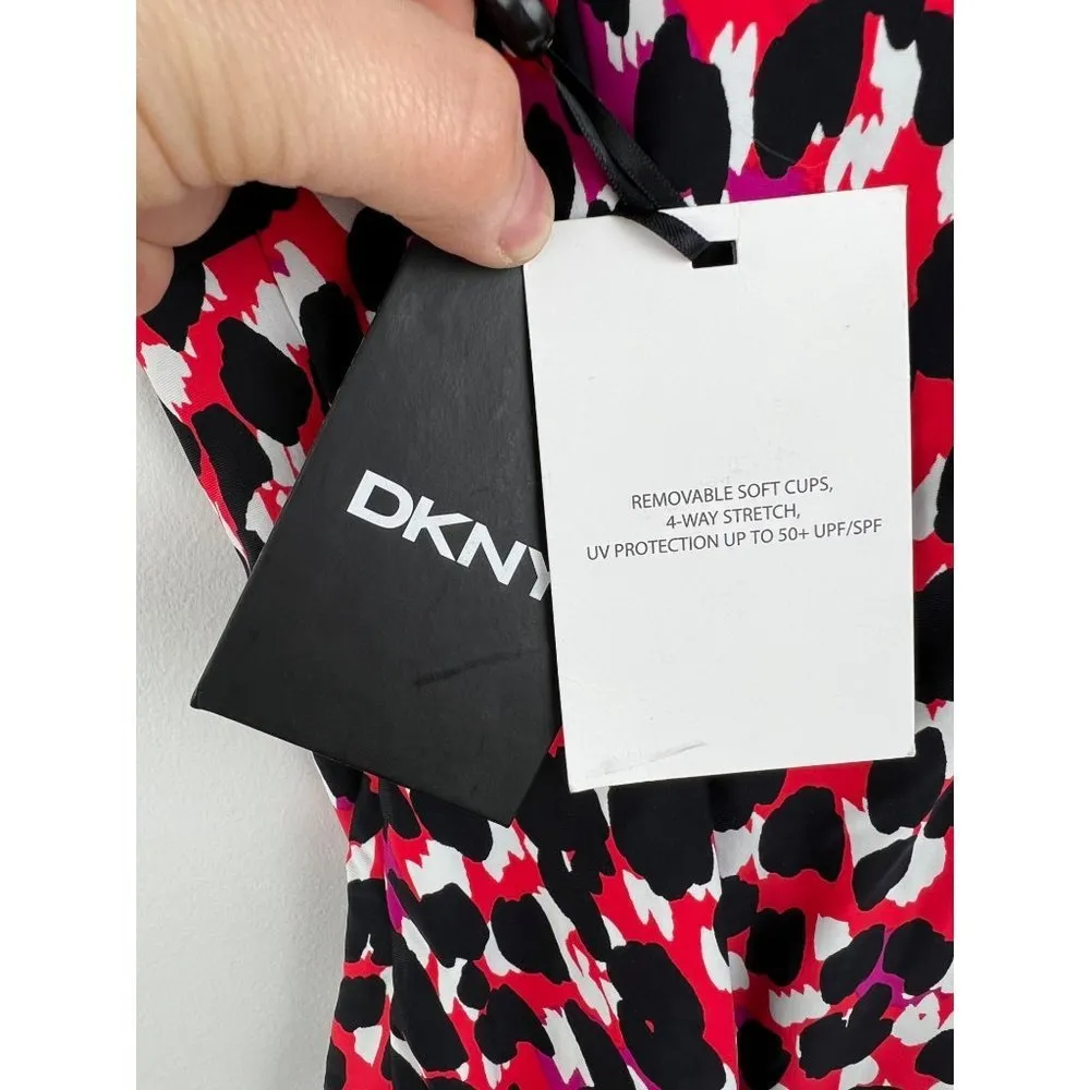 Women's DKNY Animal Print Tankini Top Medium - Image 5