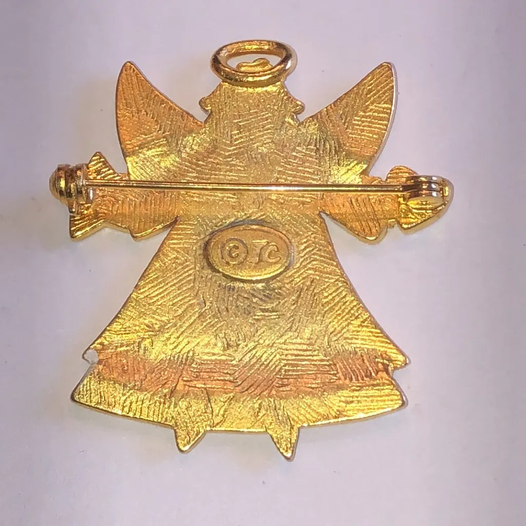 Tanya Creations Gold Tone Angel Brooch with Hope and Love - Image 4