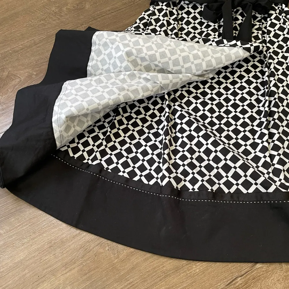 Lane Bryant Faux Wrap Sleeveless Dress Black White Belted Fit & Flare ~ Size 22 - Image 12