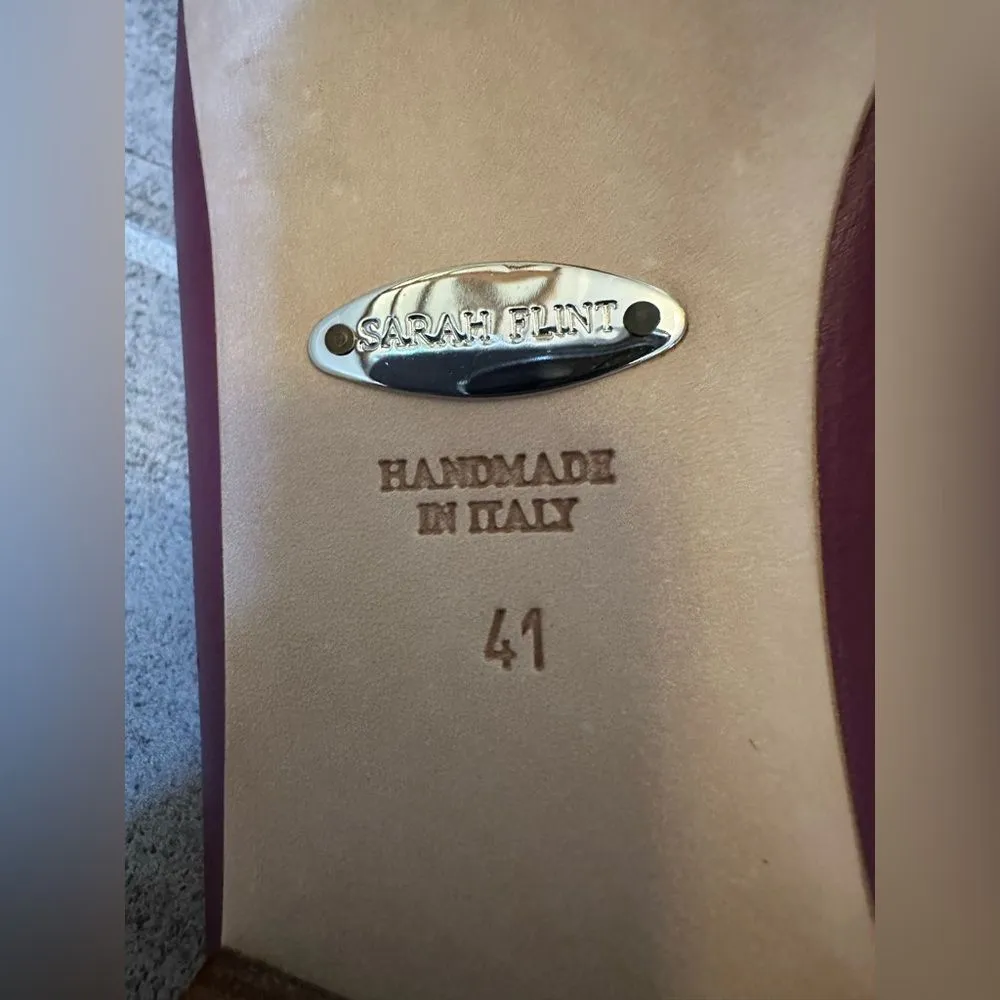 Sarah Flint Andrea Slide Wine 41 Red Size 10 - Image 7