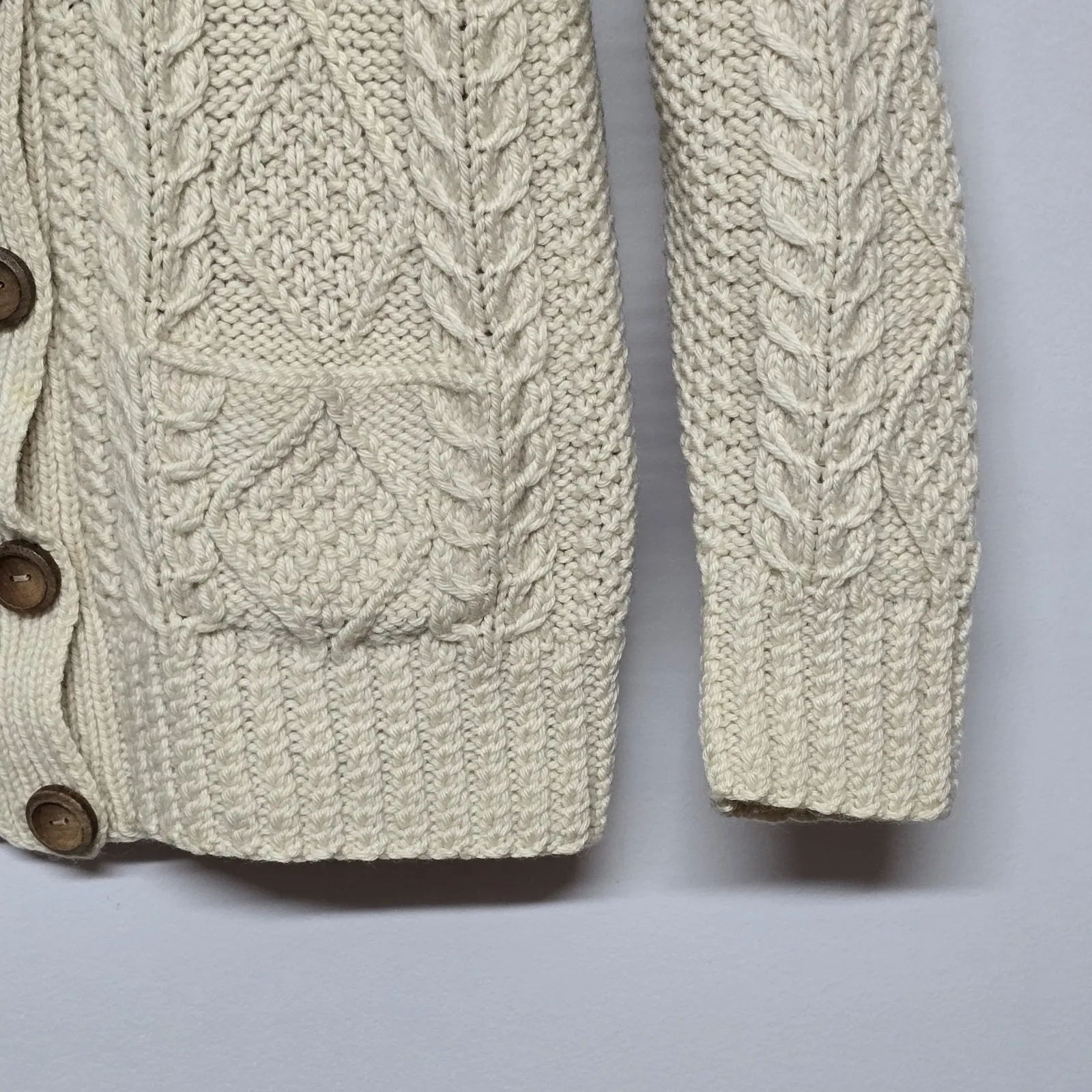 The Scotch House Womens Chunk Cable Knit Ivory Cream Fisherman Sweater Cardigan Size undefined - Image 2