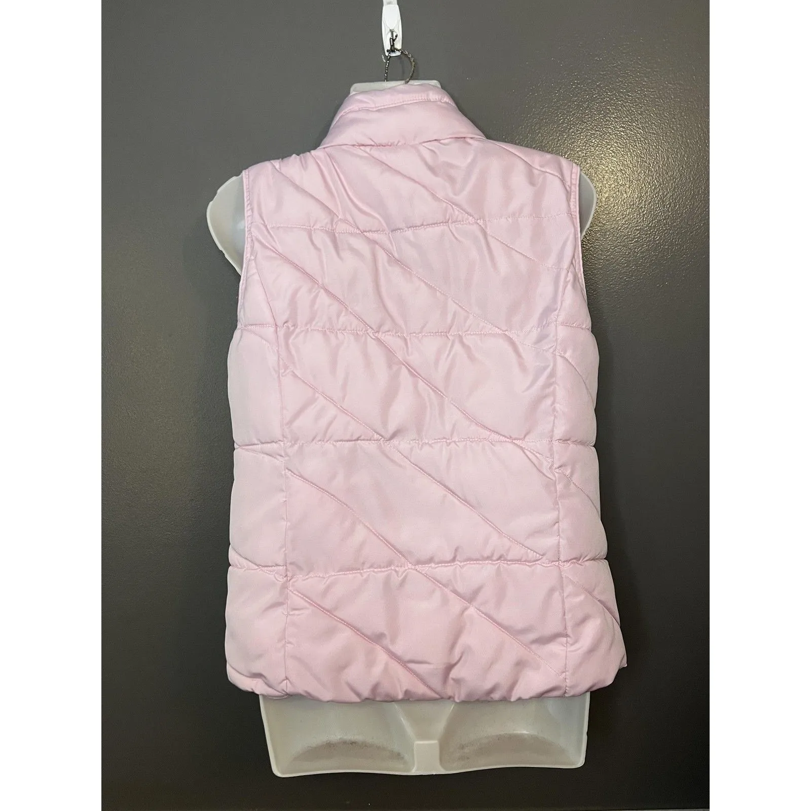 Oodji Super Active Puffer Vest Womens Small Pink Quilted Zip Snap High Collar - Image 5