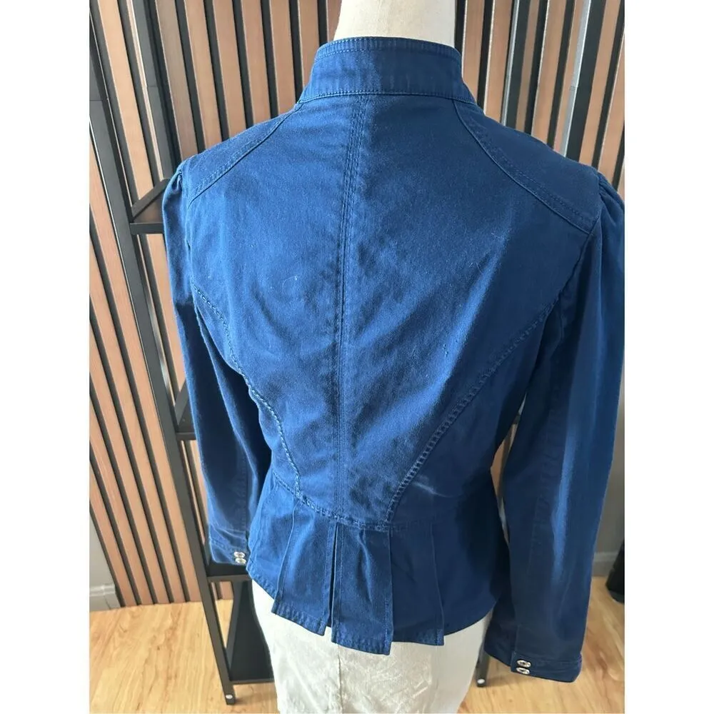 White House black market blue jacket stylish size 4 - Image 3