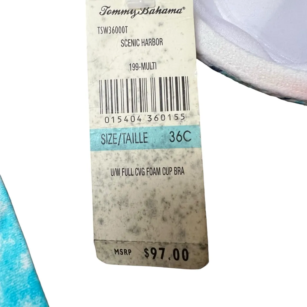 TOMMY BAHAMA Full Coverage Bikini 2-pc Swimsuit Underwire Sz 36C Large Tropical - Image 5