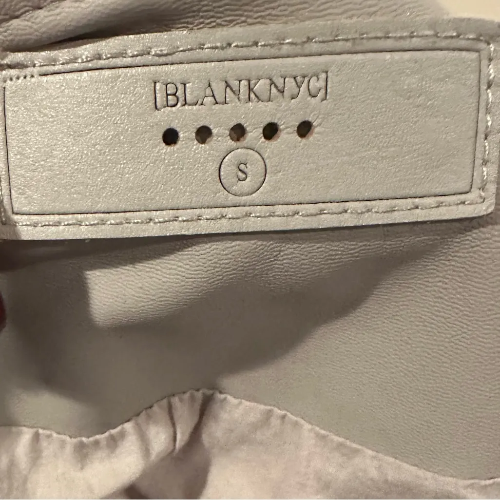 BLANK NYC ASYMMETRICAL JACKET FAUX LEATHER DRAPEY TAN-BEIGE MOTO S - Image 5