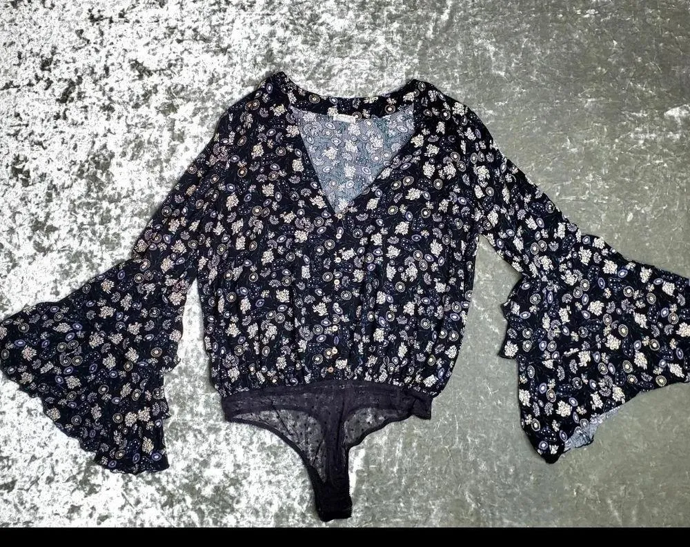 Free People She's Dainty Bell-Sleeve Bodysuit - Image 2