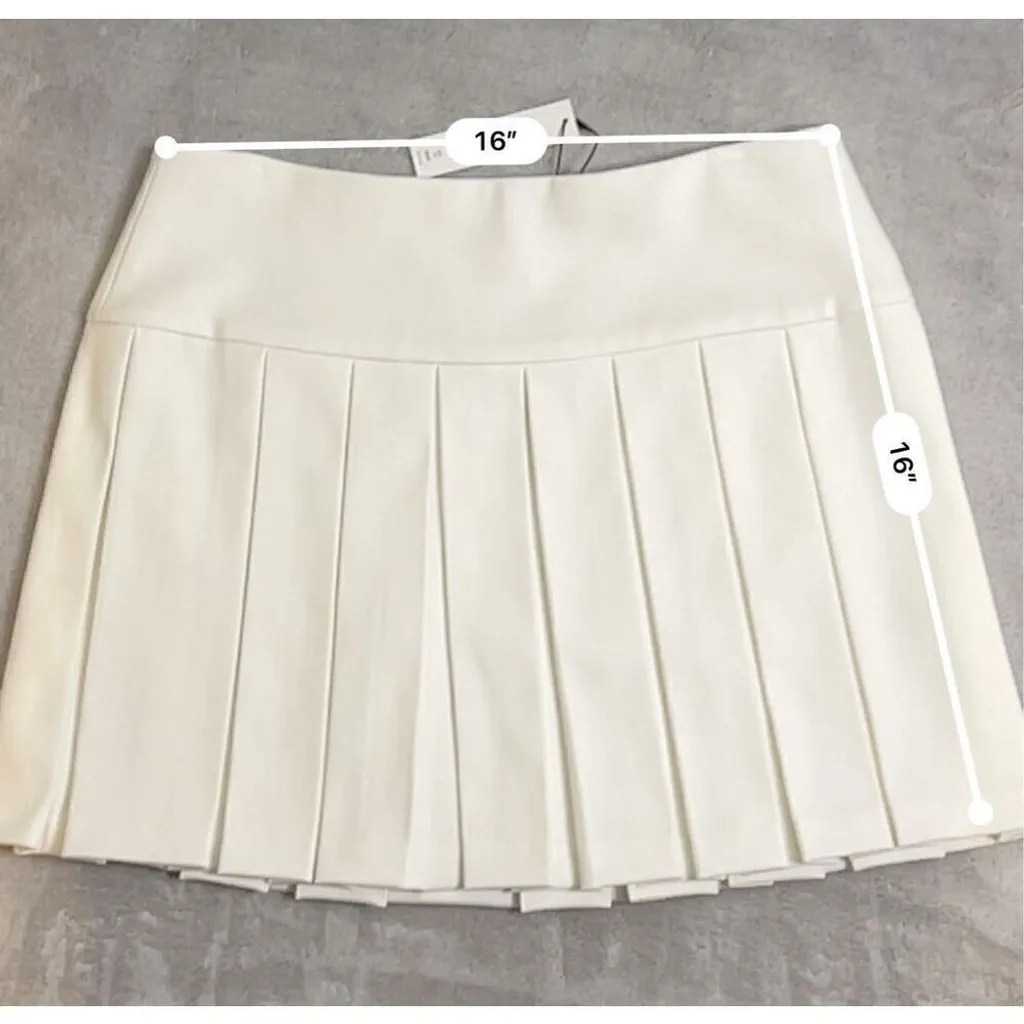 ALICE AND OLIVIA White Pleated MINI SKIRT 12 - Image 7