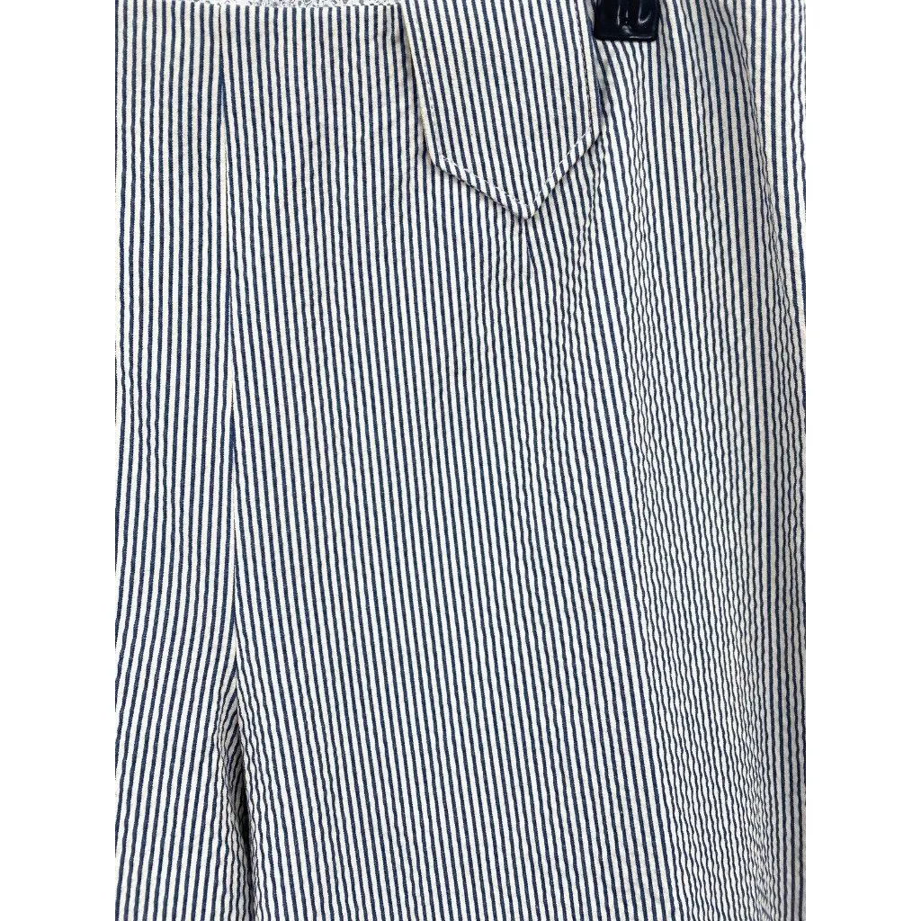 NWT Piazza Sempione Audrey Crop Pants Seersucker Gray Stripe Cigarette Pant 14 - Image 2