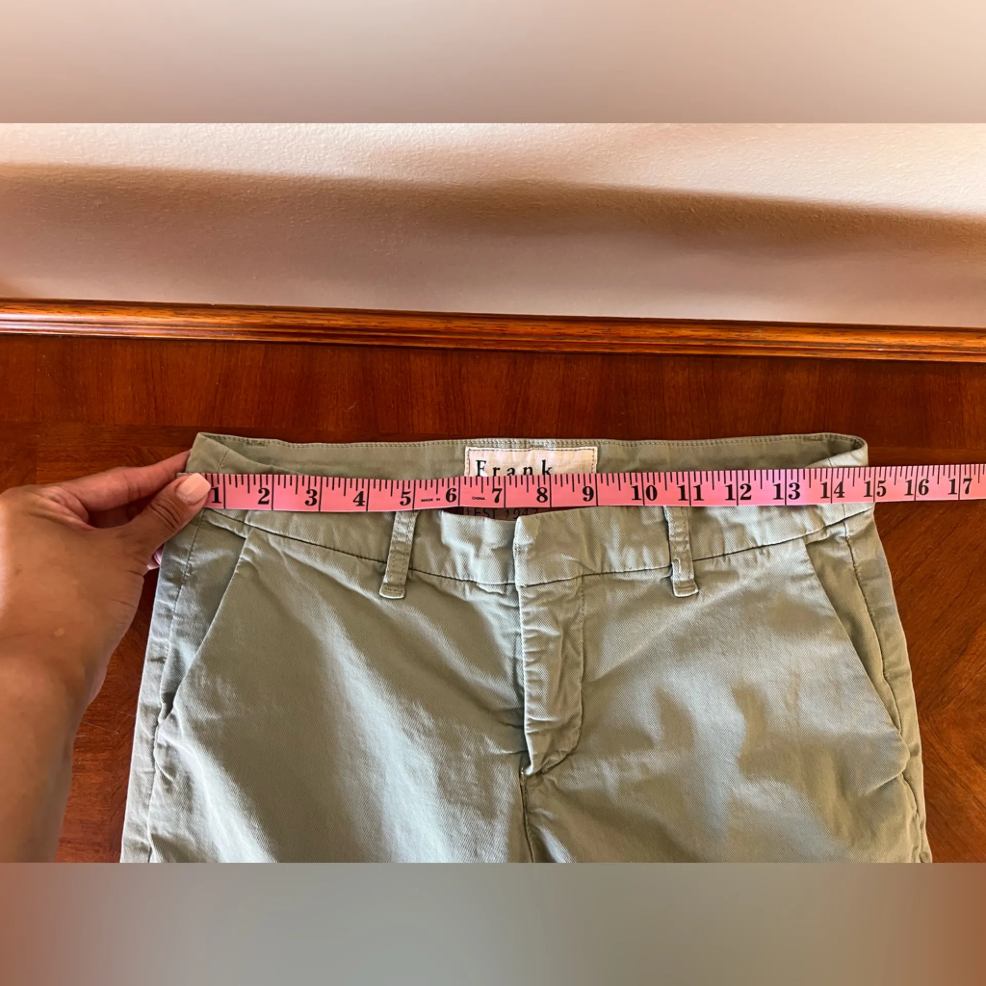 Frank & Eileen Wicklow Italian Chino Cotton Cropped Pants In Rosemary Size 4 - Image 7