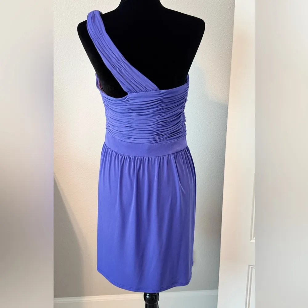 Gianni Bini One Shoulder Ruched Purple Dress Size Large - Image 2