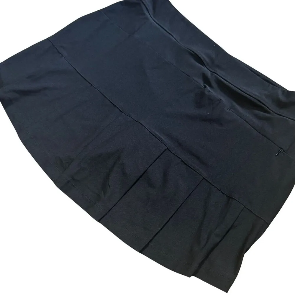 GREG NORMAN Golf 17" Back Pleated Skort Compression Sculpting Black NWT XL - Image 2