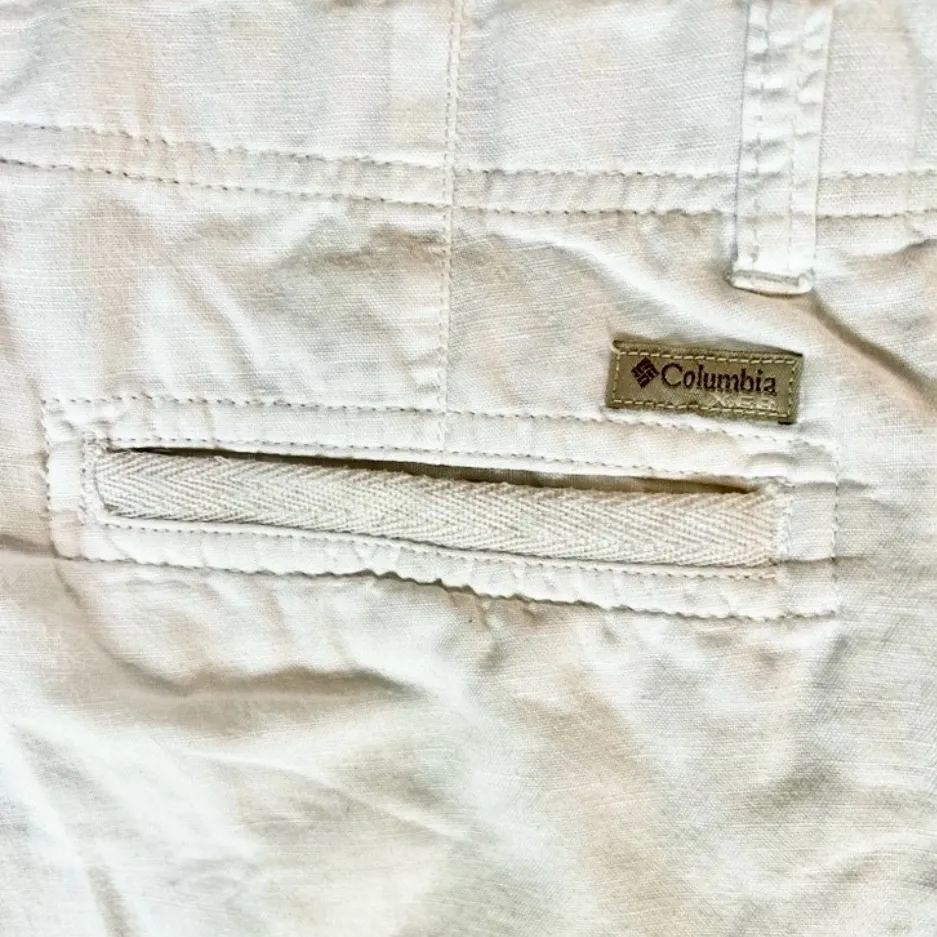 Columbia White Linen Blend Cargo Pants Women’s Relaxed Outdoor Travel Sz 4 💛 - Image 7