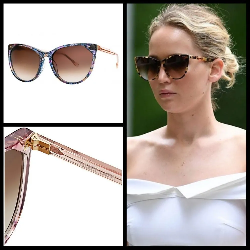 đź’•THIERRY LASRYđź’• Swappy V165 Cat Eye Sunglasses Vintage Pink Acetate Gradient - Image 3