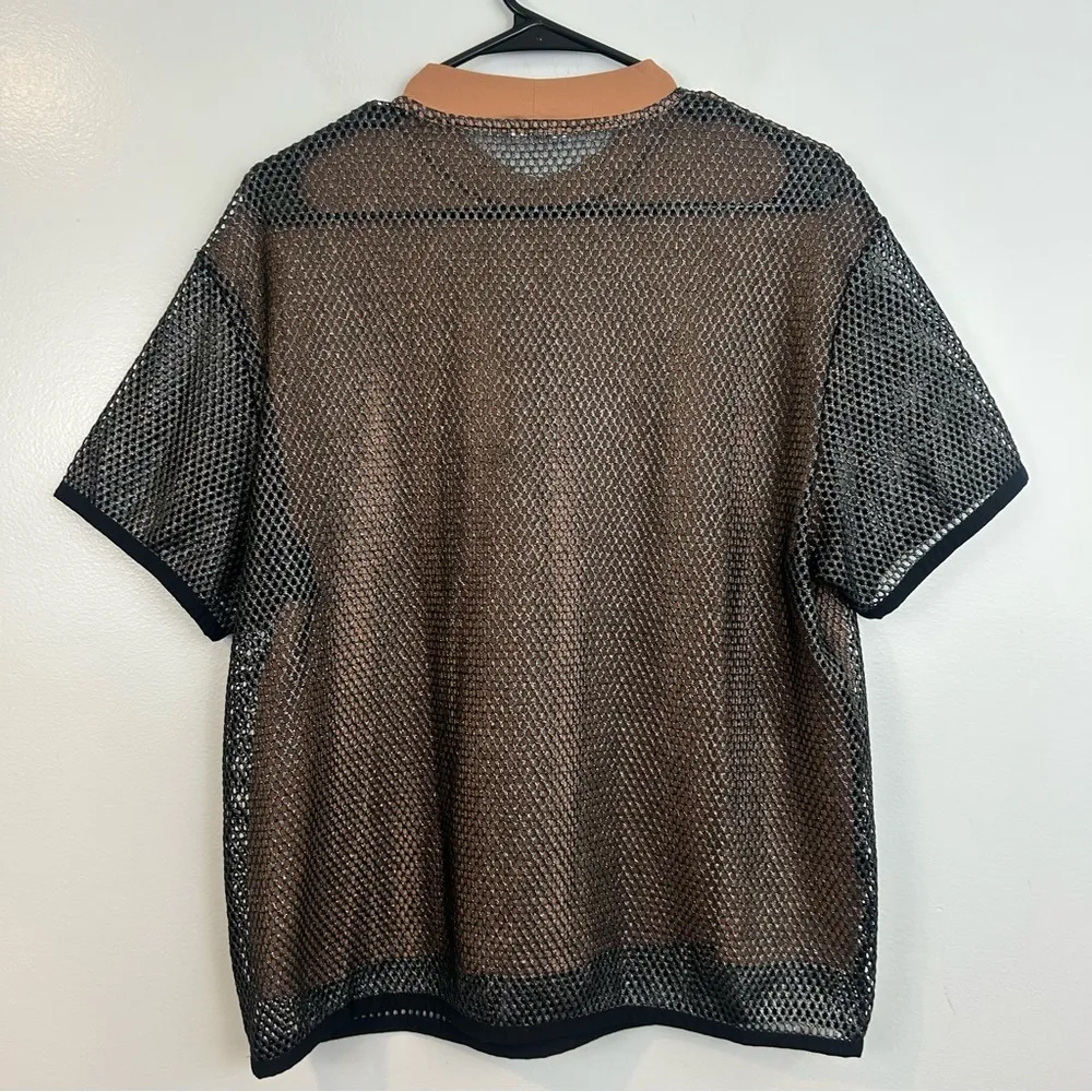 Wolford Net/Mesh Overlay Black/Nude Metallic Oversized T - Image 10