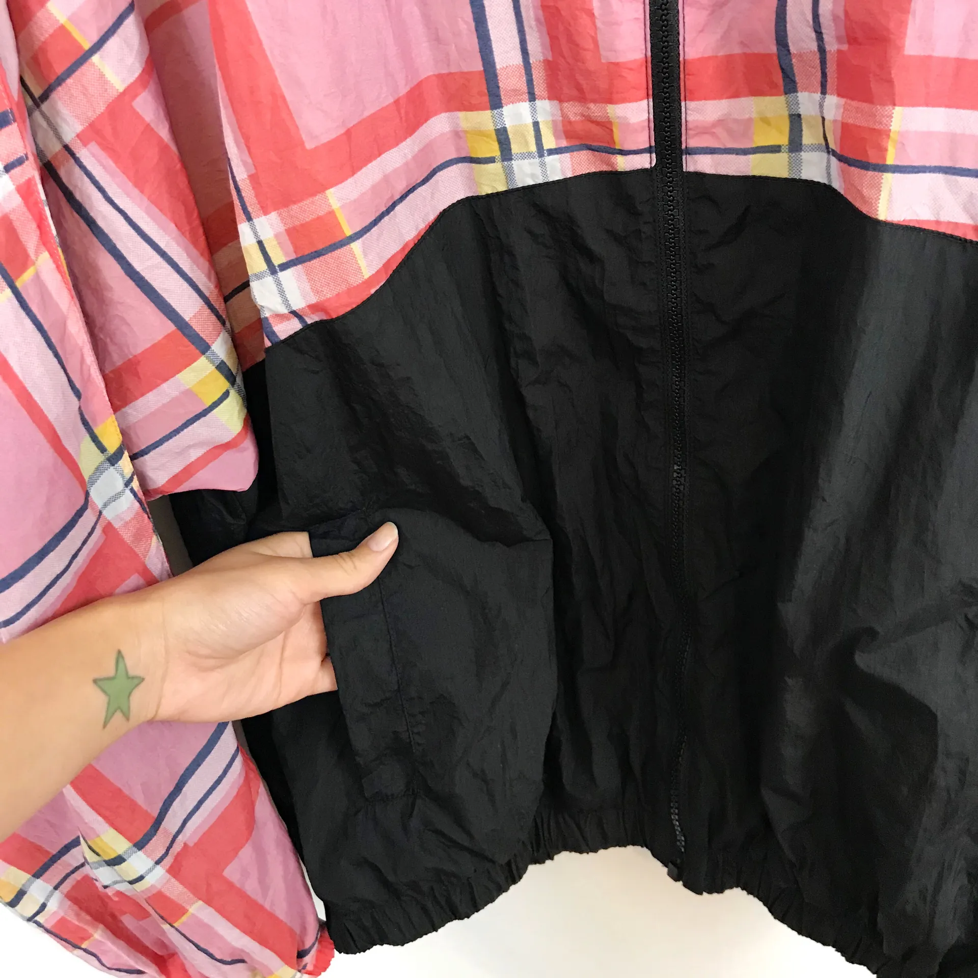 Topshop Plaid Windbreaker Jacket - Image 4