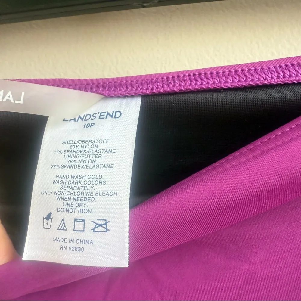 Lands End Swim Skirt purple pink Short Brief Bottom Beach Cruise Lake Size 10P - Image 4