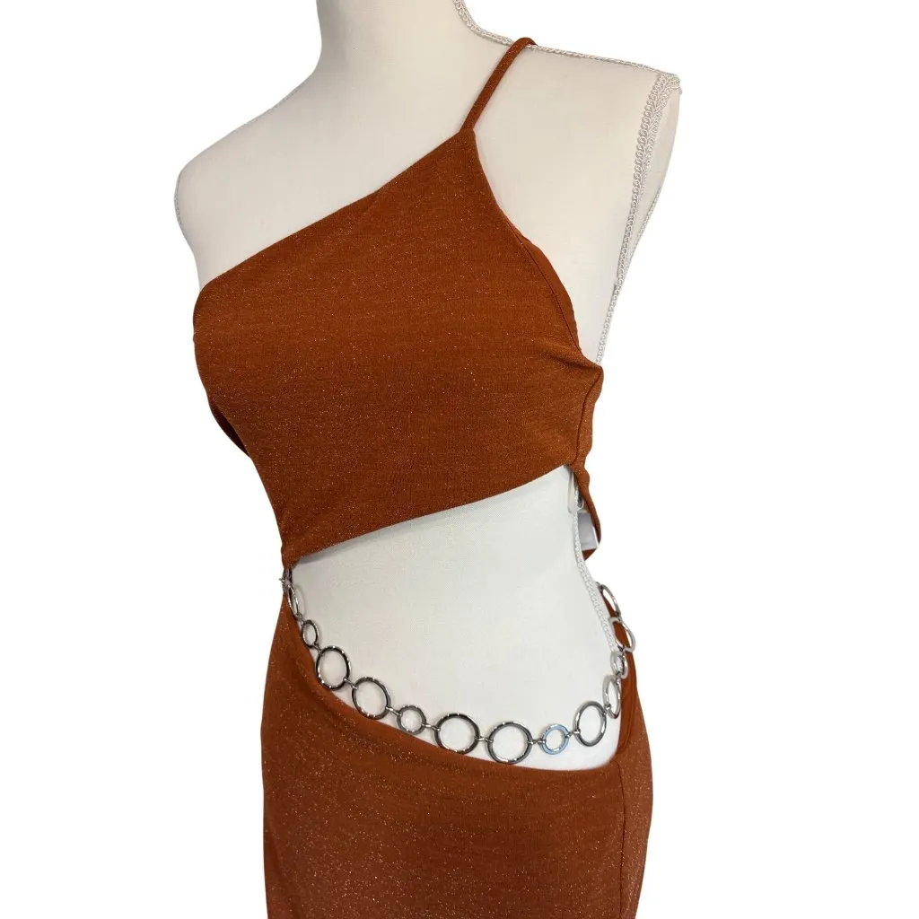 Lovers and Friends Kiana Chain Mini Dress in Copper Medium New Womens Cut out - Image 6