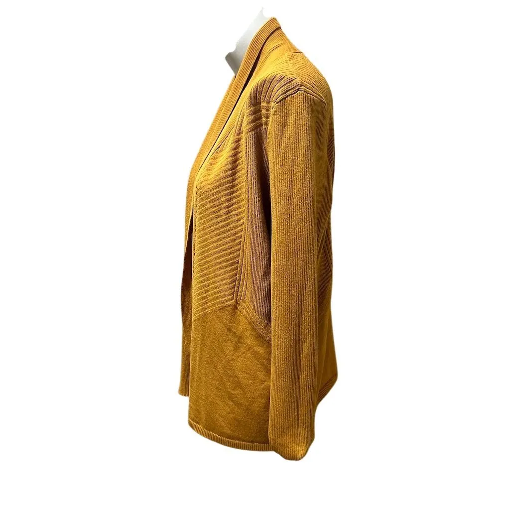 89th & Madison Women's M Yellow Knit Cardigan Long Sleeve Sweater Size M - Image 4