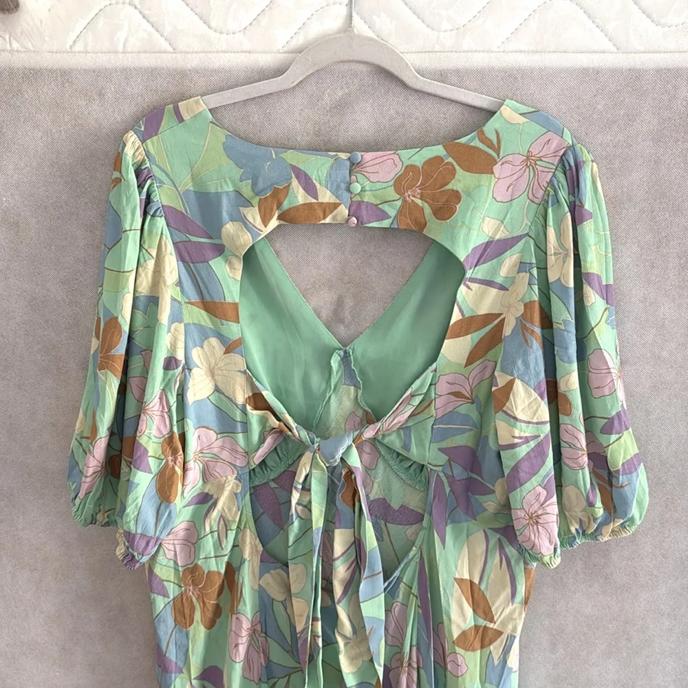 Printed Tie Back Maxi Dress - Image 7