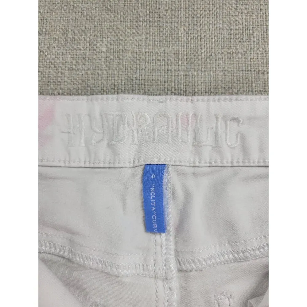Hydraulic Women's Jeans 4 White Nolita Curvy Crop Straight Citrus Embroidered - Image 11