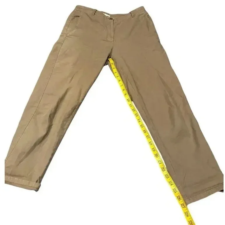 Eileen Fisher Khaki Cotton Hemp Stretch Tapered Relaxed Boho Pant Size‎ 6 - Image 5