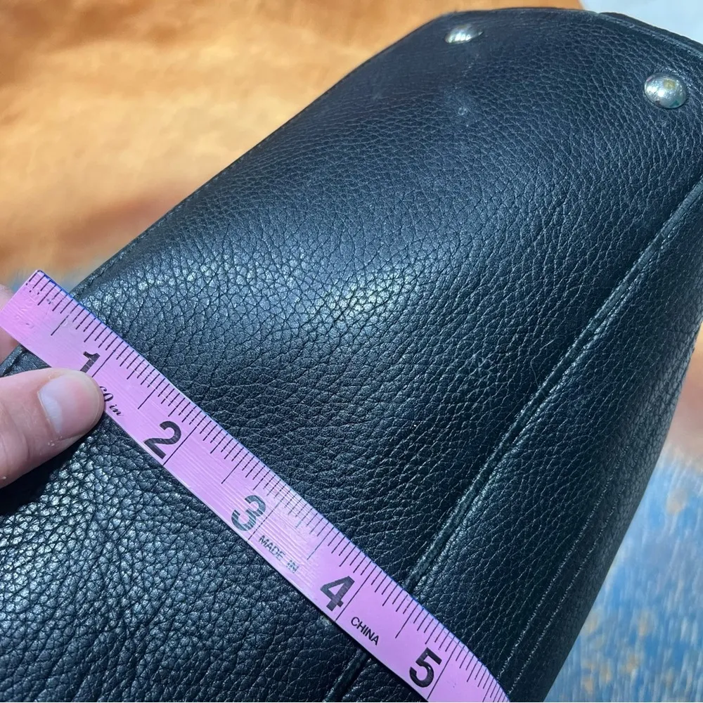 Coach Penelope Carryall Black Pebbled Leather Shoulder Bag silver Turnlock - Image 12