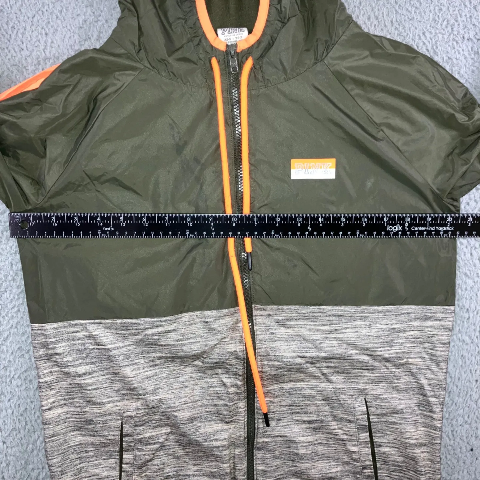 Victoria's Secret Pink Windbreaker Jacket Women‎ Small Hooded Full Zip Outdoor - Image 3