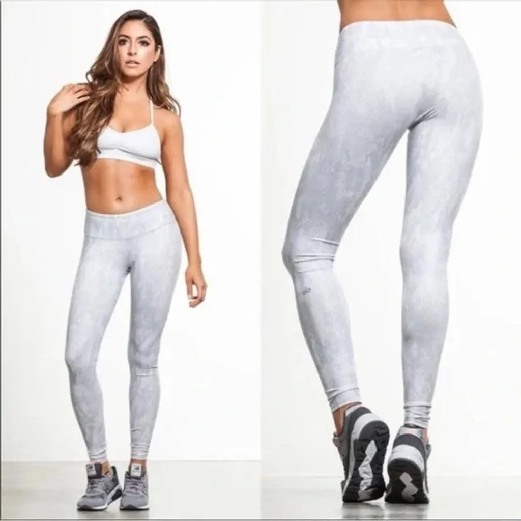 ALO Yoga Vapor Python Airbrush Leggings Gray Size S - Image 2
