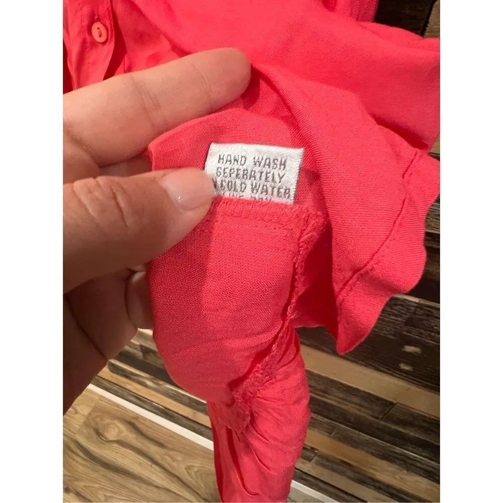 Solitaire NWT BOHO Embroidered Coral High Low Top sz Large - Image 6