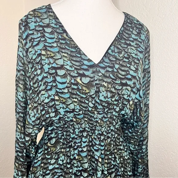 ALL‎ SAINTS Nichola Plume Long Sleeve Dress Mini Lined Flowy Size M - Image 5