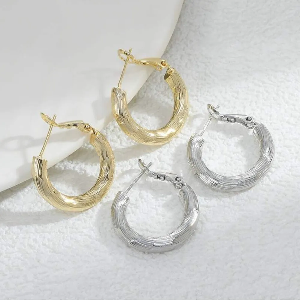 Silver Hoop Earrings - Image 3