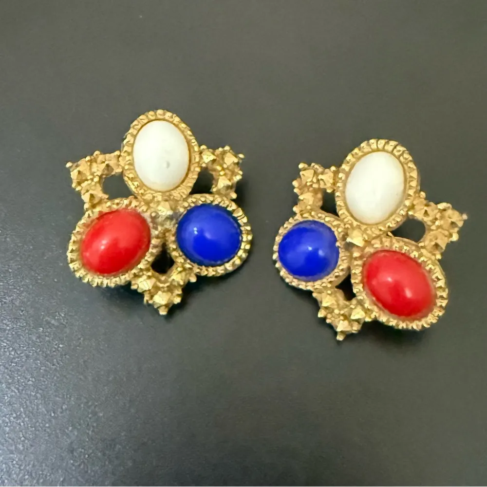 Vintage SARAH COVENTRY Americana Red White & Blue Gold - Image 2