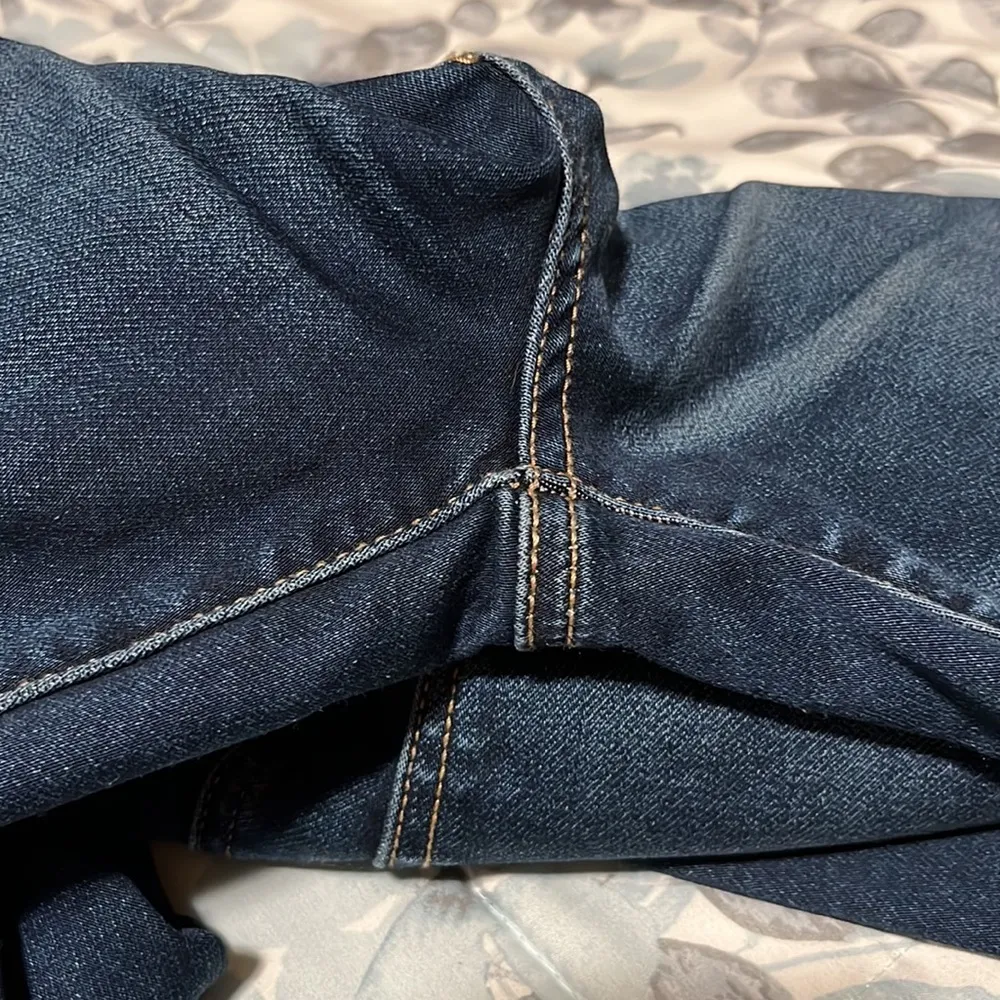 American Eagle Next Level Stretch Dark Wash Distressed Patched Jeans 4 S… - Image 11