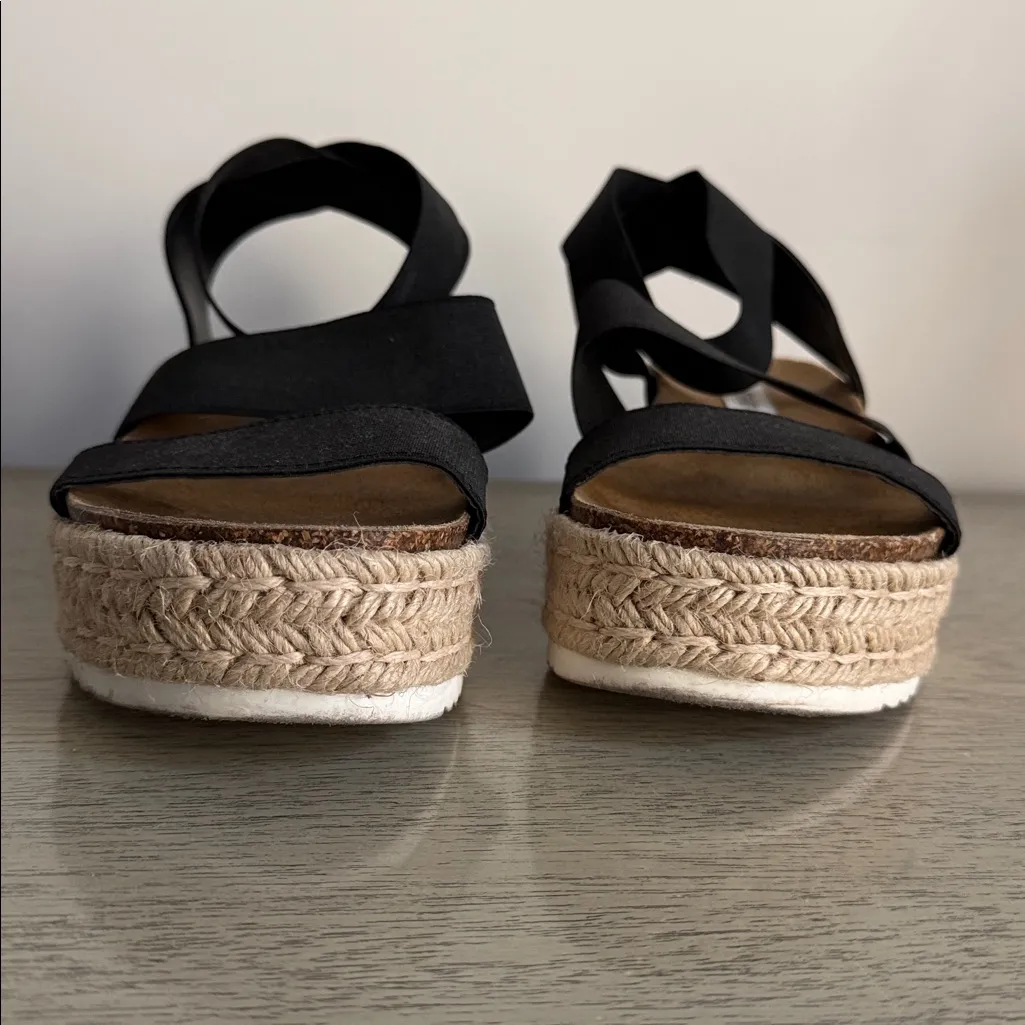 Steve Madden Black Platform Sandals Size 8 - Image 7