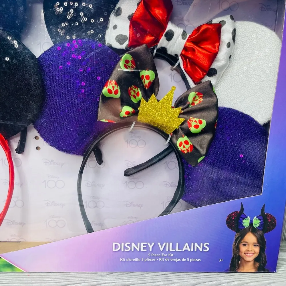 Nwt Disney villains 4 Mickey Mouse ears queen of hearts , maleficent , Ursula - Image 4