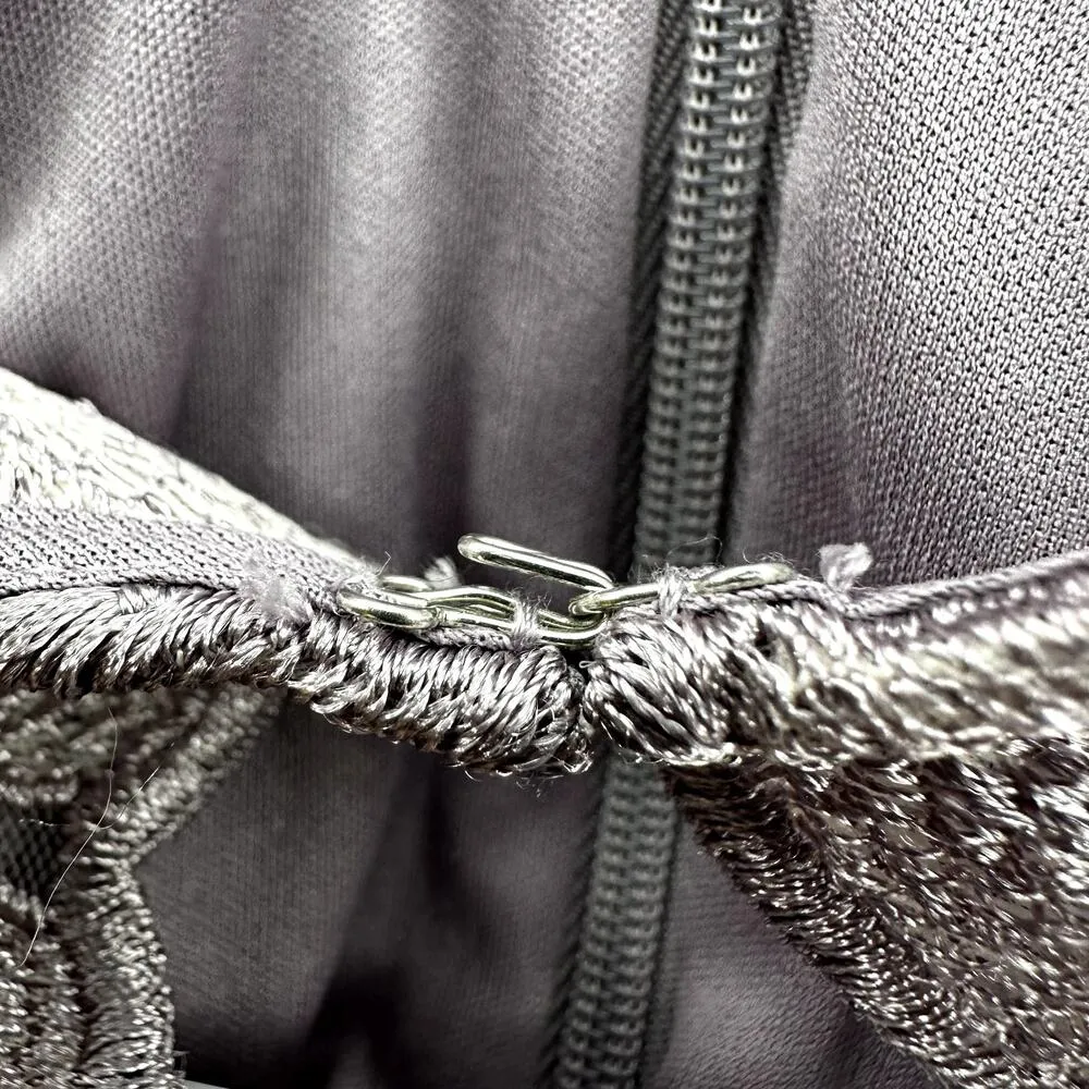 Alex Evenings Elongated Lace Mock Jacket Jersey Sheath Dress Smokey Orchid 16 - Image 3