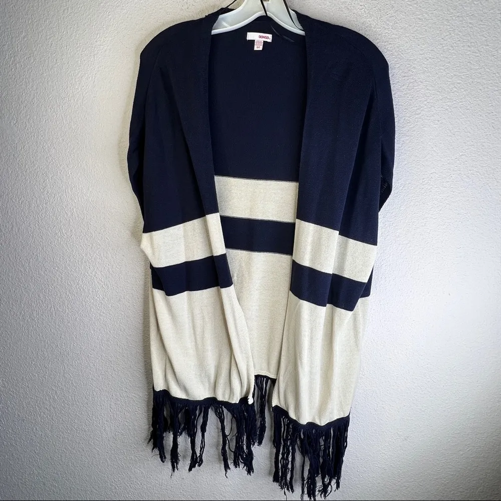 Bongo Sleeveless‎ Cardigan Sweater with Fringe - Image 2