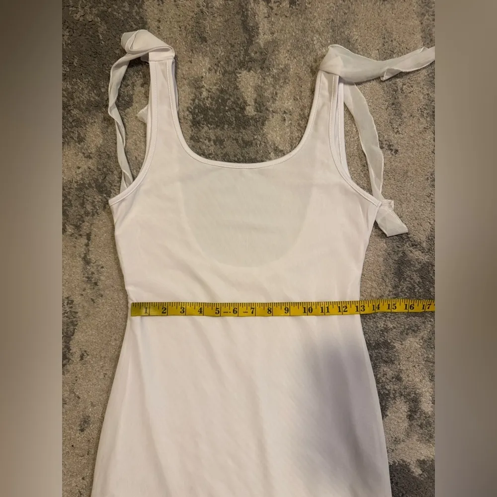 Women’s  White Sleeveless Dress with Ruffles Strings - Image 5