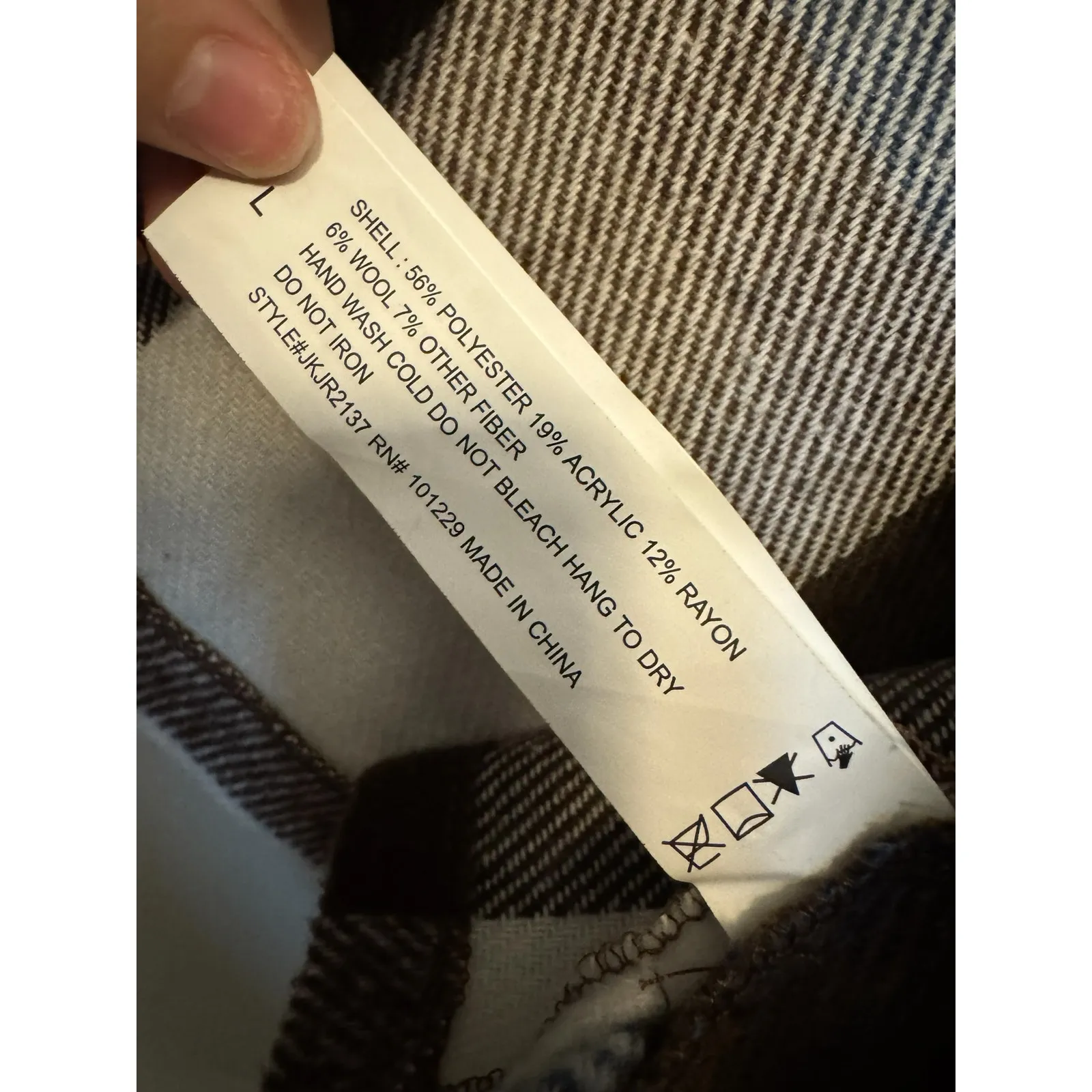 NWT Ashley Outerwear Plaid Wool Blend Shacket – Earthy Blue Brown Women’s Large - Image 8