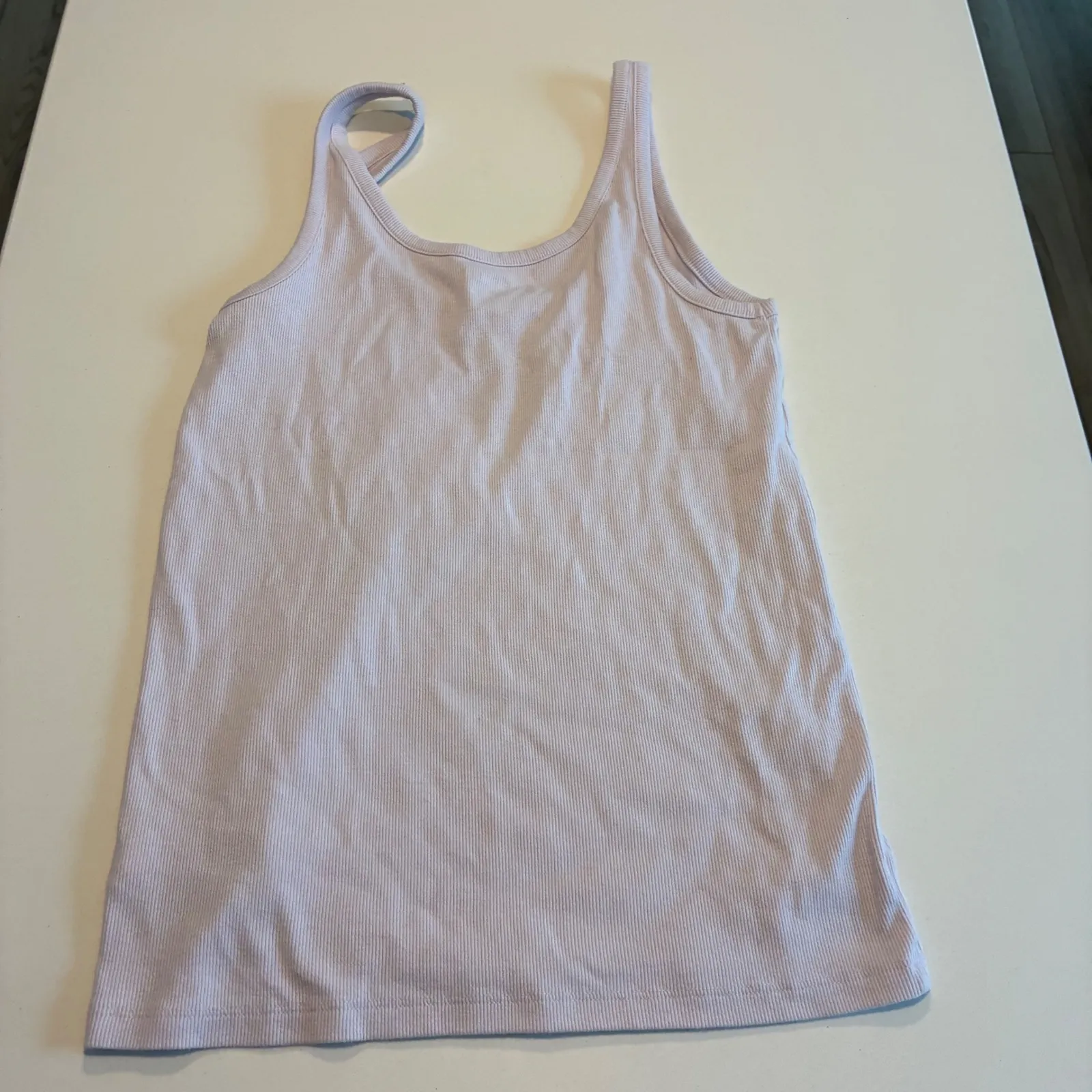 Old Navy Ribbed Tank Top Lavender Purple Spaghetti Strap Casual large tall - Image 3
