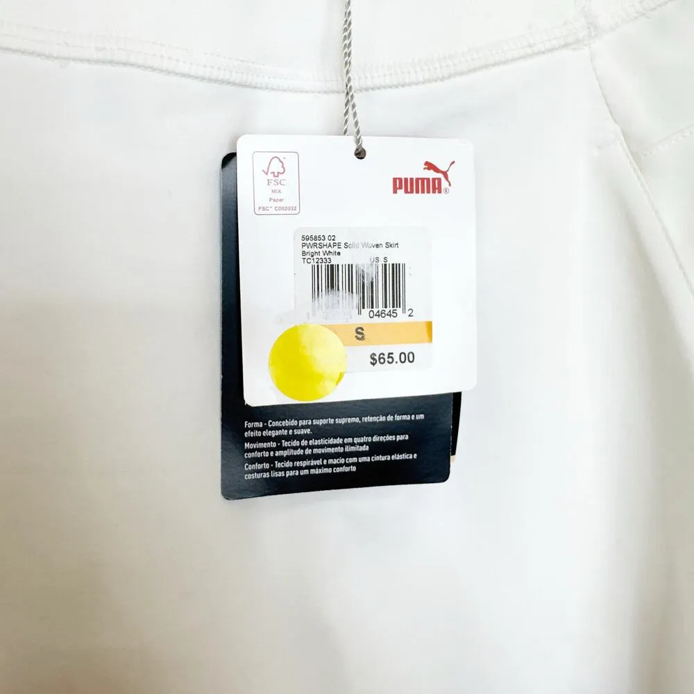 NWT Women's Puma Power Shape White Athletic Skirt Skort S - Image 3