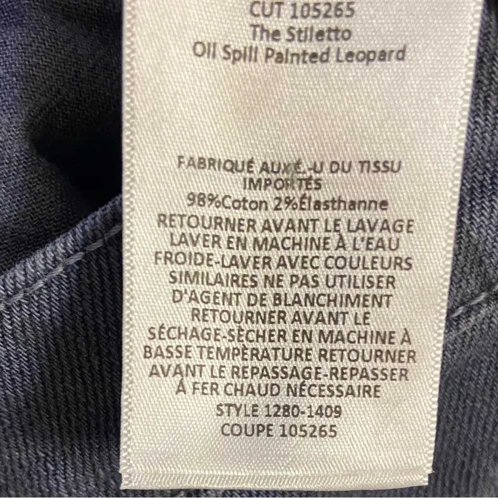 Current Elliott the stiletto grey leopard print skinny jeans Sz 24‎ Women NWT - Image 9