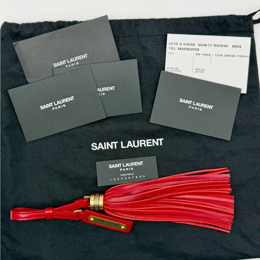 Saint Laurent Lou Mini Belt Bumbag Cherry Red Quilted Lambskin Crossbody - Image 9