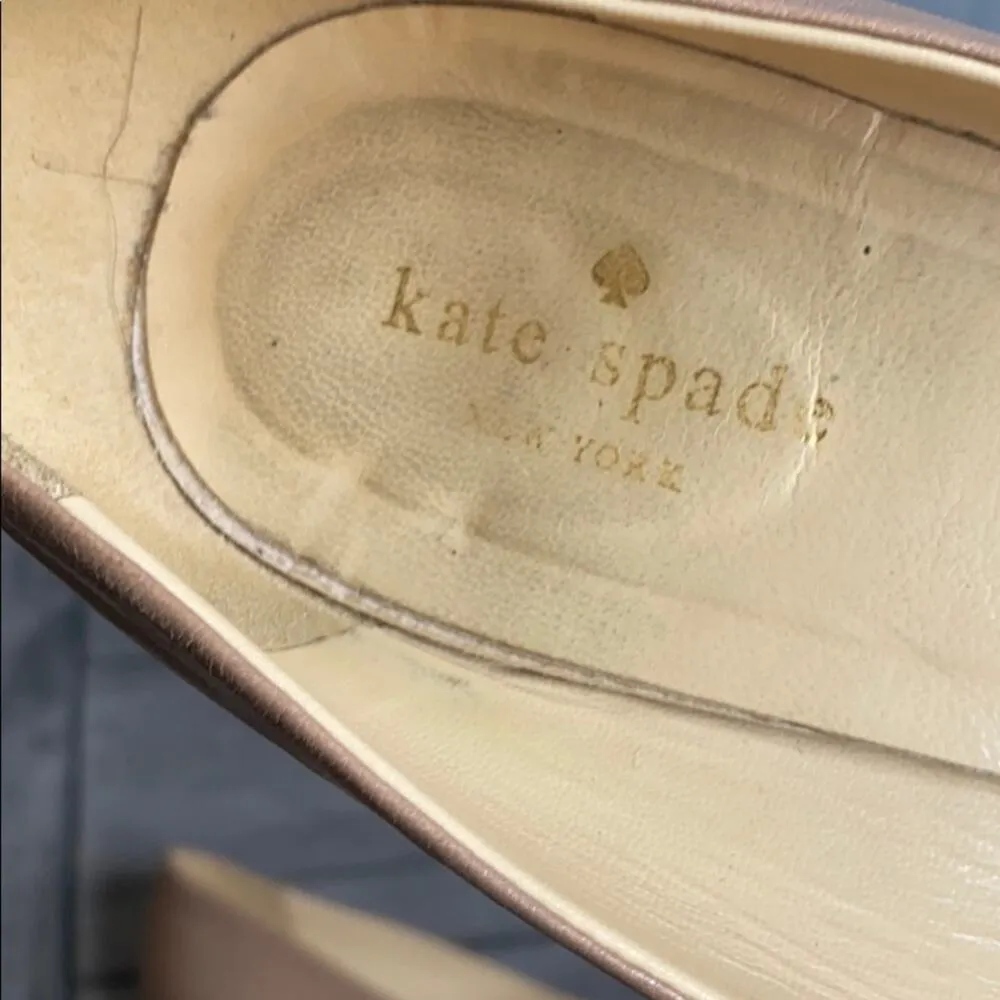 Kate Spade Kimmy Wedge Nude Leather Back Cap Toe Size 8.5 - Image 12