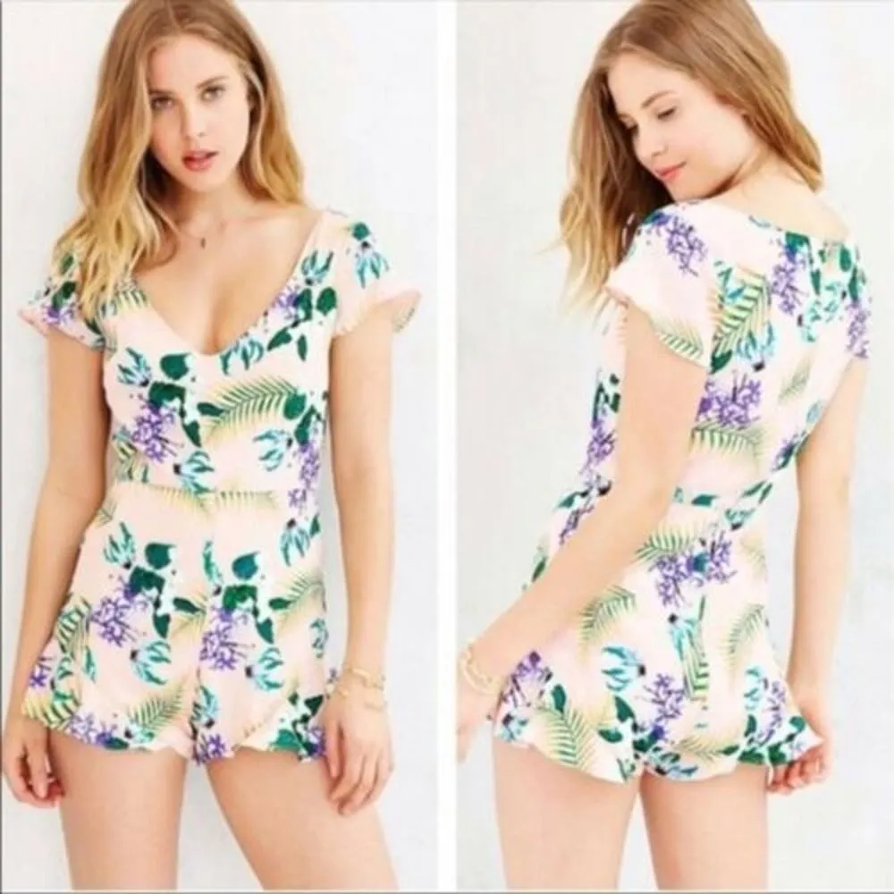 For Love & Lemons Pina Colada Romper - Tropical Print - Small - Image 2