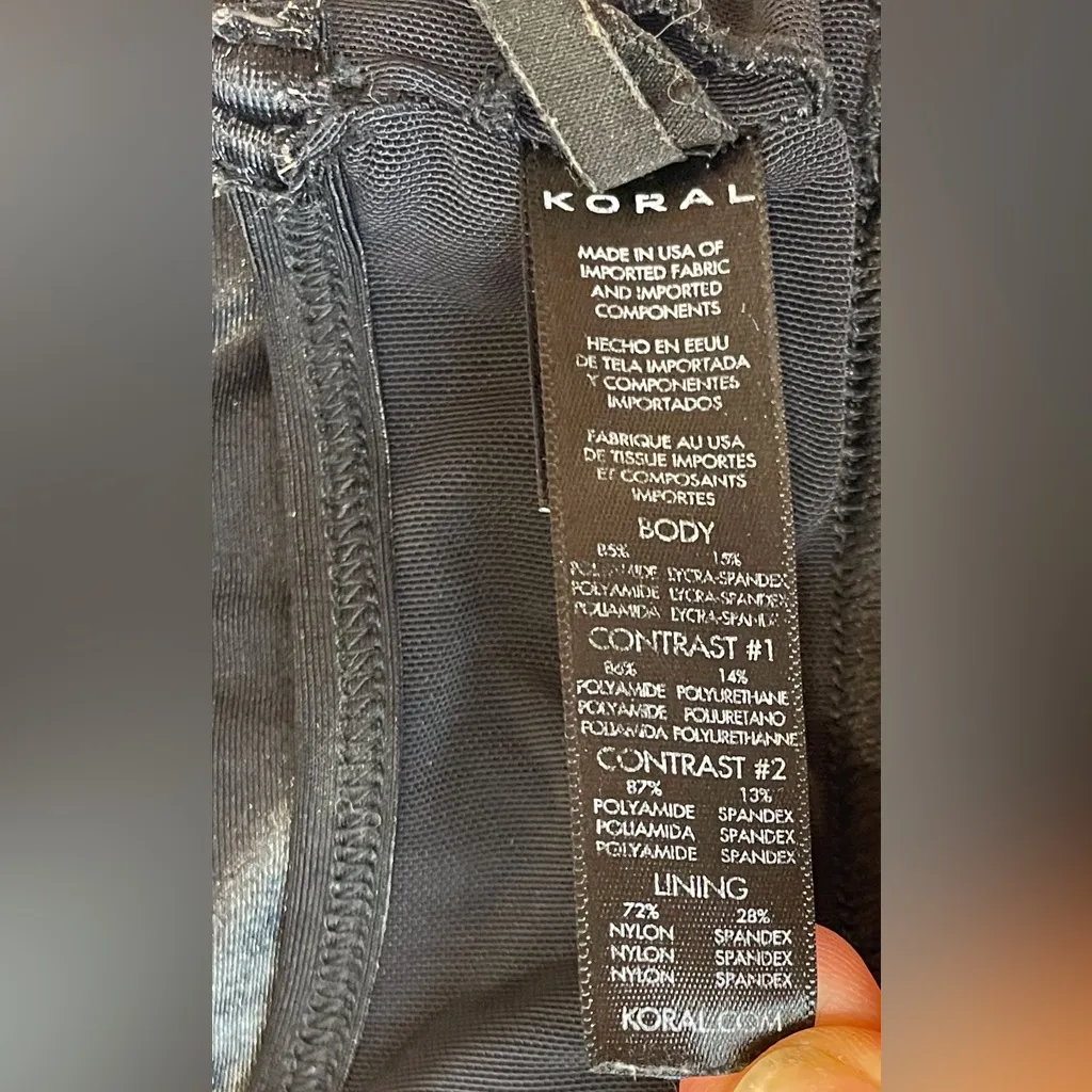 Koral Women’s Mesh-Back‎ Racerback Black Pink Sports Bra Size S - Image 10