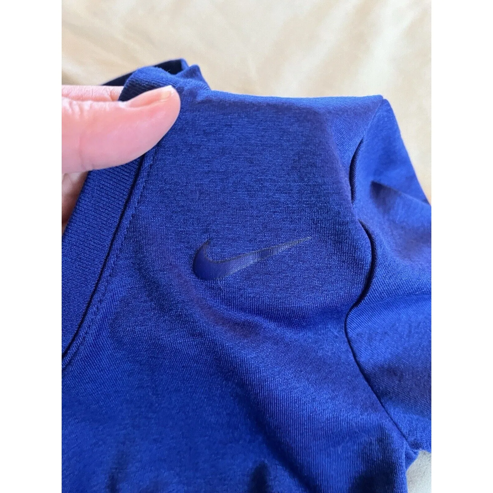 Nike Womens Activewear DRI FIT Logo Sports T Shirt Short Sleeves Blue Size XS - Image 5