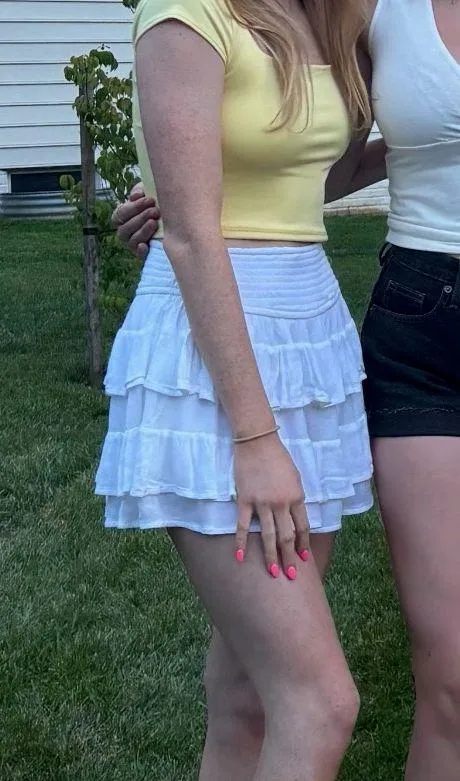 White Mini Skirt - Image 2