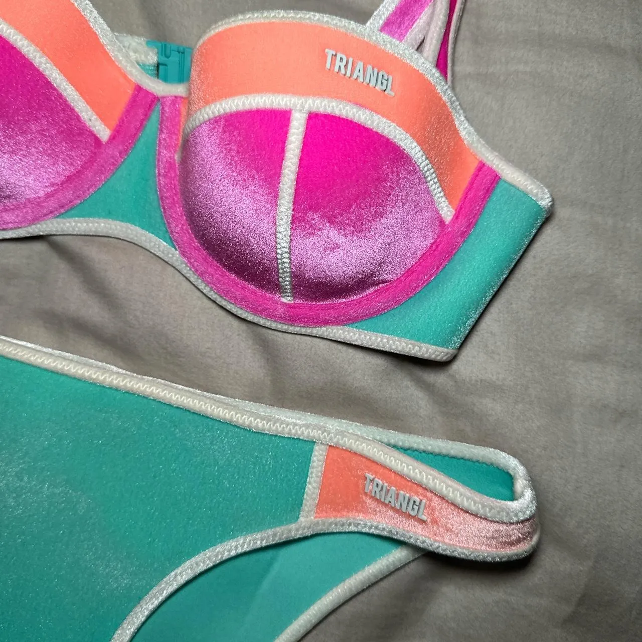 Triangl Neoprint Ponk Orange Blue Bikini - Image 4
