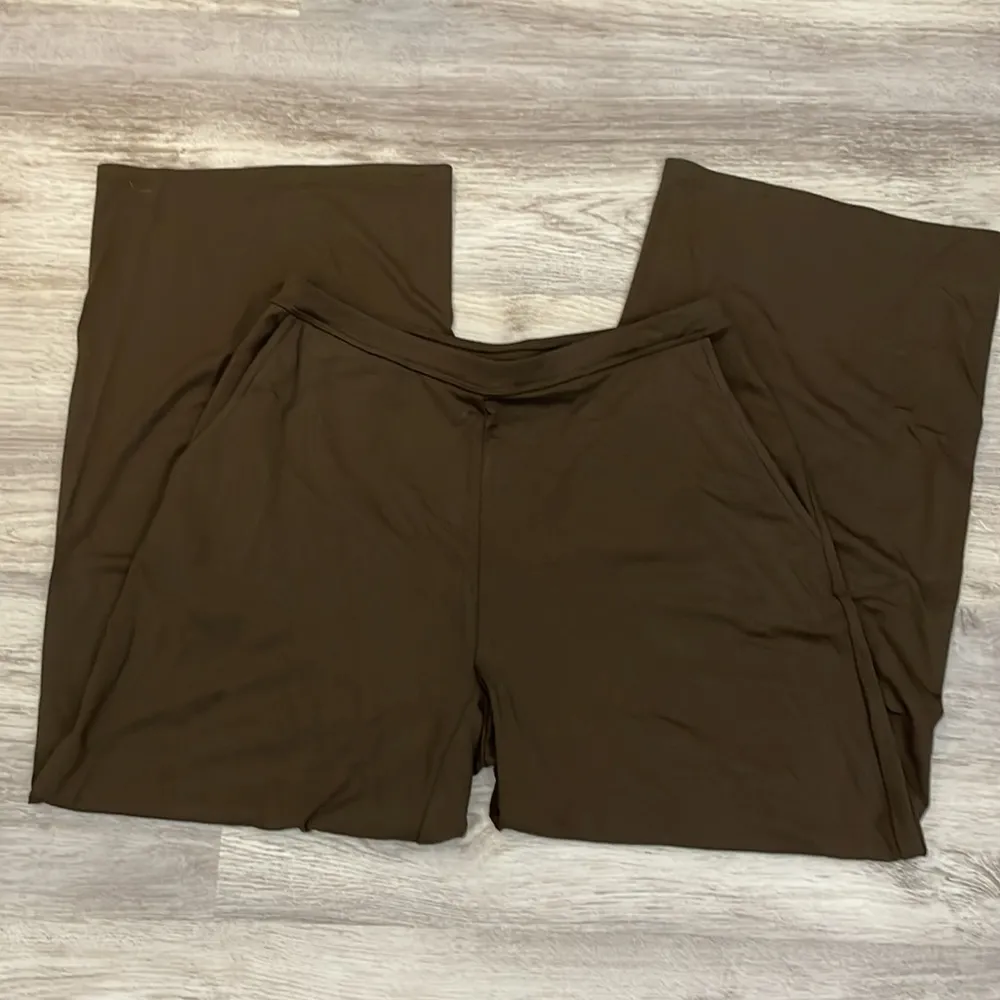 J. Jill Brown Wide Leg Stretch Capri Pants with Side Pockets Size XS - Image 3